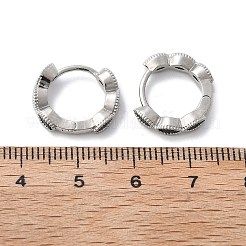 Brass Micro Pave Cubic Zirconia Huggie Hoop Earrings&nbsp;EJEW-K083-34P-A