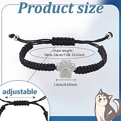 Paw Print Stainless Steel Pet Urn Ashes Bead Link Adjustable Bracelets&nbsp;BJEW-AN0001-82