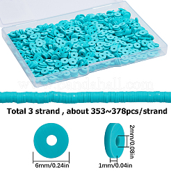 Flat Round Handmade Polymer Clay Beads&nbsp;CLAY-SC0001-58A-01