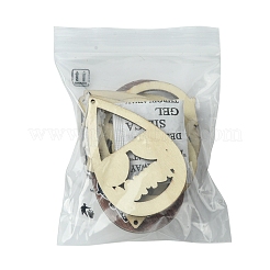 8Pcs 4 Styles Spray Painted Wood Big Pendants&nbsp;WOOD-FS0001-23