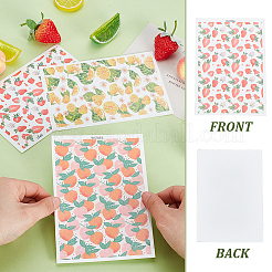 3Pcs 3 Styles Fruit Pattern Ceramics Clay Water Transfer Paper&nbsp;DIY-GA0002-95