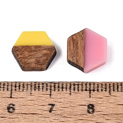 Opaque & Transparent Resin & Walnut Wood Cabochons&nbsp;RESI-N053-38