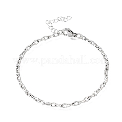 3MM 304 Stainless Steel Twisted Oval Link Chain Bracelets for Man and Women&nbsp;SA-CBAB767-17A-P