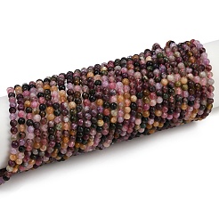 Natural Multicolor Tourmaline Beads Strands&nbsp;G-G281-A01-4mm