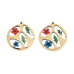 304 Stainless Steel Epoxy Resin Pendants&nbsp;STAS-T072-22