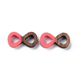 Opaque Resin & Walnut Wood Links Connectors&nbsp;RESI-T035-46