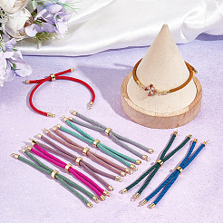 12Pcs 12 Colors Twisted Nylon Cord Slider Bracelet Making&nbsp;MAK-UN0001-55
