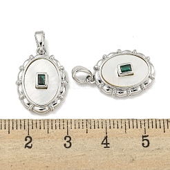 Brass with Cubic Zirconia with Sea Shell Pendants&nbsp;KK-Q820-19P