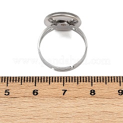 304 Stainless Steel Cuff Ring Components&nbsp;STAS-D372-06P-04