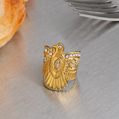 304 Stainless Steel Micro Pave Cubic Zirconia Cuff Open Rings&nbsp;NZ1589