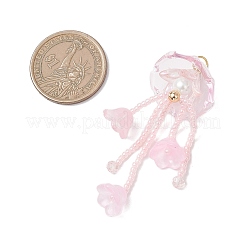 Glass Seed Beaded Jellyfish Big Pendants&nbsp;X-PALLOY-MZ01166-03