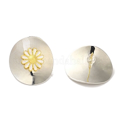 Rack Plating Brass Enamel Stud Earrings&nbsp;EJEW-B062-05D-PG