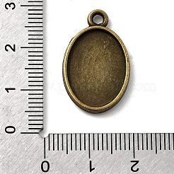Oval Two-Sided Alloy Pendant Cabochon Settings&nbsp;X-PALLOY-N0088-15AB-NF