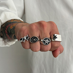Alloy Enamel Cuff Rings Sets for Men&nbsp;FS-WGC47FE-01