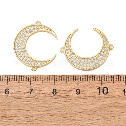 Brass Micro Pave Clear Cubic Zirconia Connector Charms&nbsp;CU-CBA4579-15G
