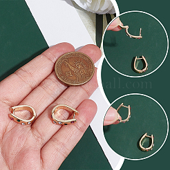 6 Pairs Zinc Alloy Rhinestone Oval Hoop Earrings&nbsp;EJEW-WR0001-010G