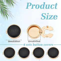 6Pcs Flat Round Brass Enamel Cufflinks&nbsp;FIND-ME0003-12