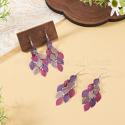 2 Pairs 430 Stainless Steel Leaf Dangle Earrings&nbsp;EJEW-TA0001-83E