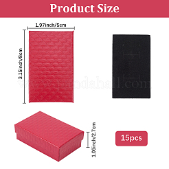 15Pcs Rhombus Textured Cardboard Jewelry Boxes&nbsp;CBOX-DJ0001-03C