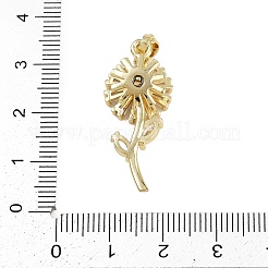 Brass Micro Pave Clear Cubic Zirconia Pendants&nbsp;KK-D409-20G