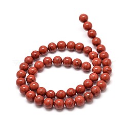 Grade A Natural Red Jasper Bead Strands&nbsp;G-P075-36-14mm
