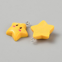 Opaque Resin Pendants&nbsp;RESI-WH0077-59
