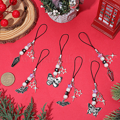 6Pcs 6 Styles Alloy Enamel Mobile Straps&nbsp;HJEW-SC0002-78