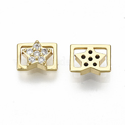 Brass Micro Pave Clear Cubic Zirconia Cabochons&nbsp;KK-S061-55G-NR