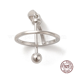 Anti-Tarnish Rhodium Plated 925 Sterling Silver Locket Style Planet Pinch Bails&nbsp;LS-STER-NH0001-55C-P