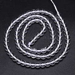 Round Natural Grade A Quartz Crystal Beads Strands&nbsp;G-H1648-4mm-01N-A