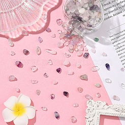 5 Strands 5 Styles Natural Fluorite & Quartz Crystal & Rose Quartz & Amethyst Chip Beads Strands&nbsp;G-YW0002-74