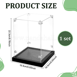 Acrylic Minifigure Display Cases with Black Base&nbsp;ODIS-WH0030-314B