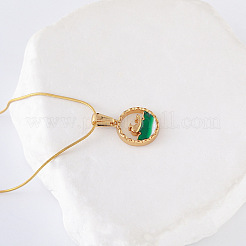 3Pcs Ocean Series Stainless Steel Enamel Flat Round with Sea Whale Pendant Necklaces for Women&nbsp;LN0065
