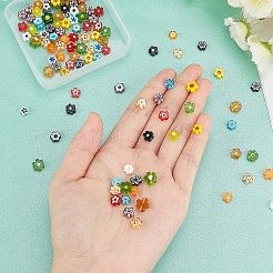 120Pcs 10 Colors Handmade Millefiori Glass Beads&nbsp;LAMP-FH0001-01
