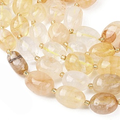 Natural Yellow Hematoid Quartz/Golden Healer Quartz Beads Strands&nbsp;G-G453-D15-01