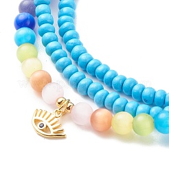 Glass Seed & Cat Eye Waist Beads&nbsp;NJEW-C00030-05