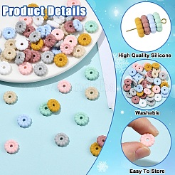 80Pcs 8 Colors Silicone Beads&nbsp;SIL-YW0003-70