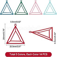70Pcs 5 Colors 430 Stainless Steel Filigree Pendants&nbsp;STAS-UN0026-99