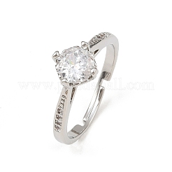 Brass Micro Pave Cubic Zirconia Finger Rings for Women&nbsp;RJEW-B153-01P