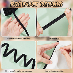 50 Yards Flat Nylon Elastic Lip Cord Trim&nbsp;OCOR-BC0002-10B