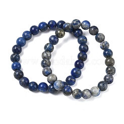 Natural Lapis Lazuli Round Beaded Stretch Bracelets&nbsp;GG-CBA12F1-02A-09