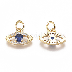 Brass Micro Pave Cubic Zirconia Charms&nbsp;ZIRC-F111-18G