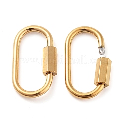 PVD Vacuum Plating 304 Stainless Steel Screw Carabiner Lock Charms&nbsp;X-STAS-H107-04C-G