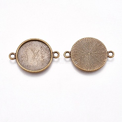 Tibetan Style Flat Round Cabochon Connector Settings&nbsp;TIBE-K011-29mm-AB-NR