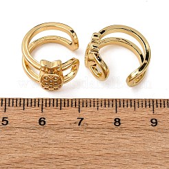 Brass Micro Pave Cubic Zirconia Cuff Earrings&nbsp;EJEW-D328-06G-01