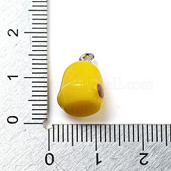 Opaque Resin Chick Charms with Platinum Plated Iron Loops&nbsp;LS-X1-FIND-M012-03