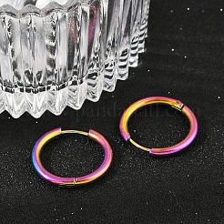 202 Stainless Steel Huggie Hoop Earrings&nbsp;EJEW-F111A-20mm-RC