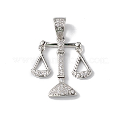 Rack Plating Brass Micro Pave Cubic Zirconia Pendants&nbsp;KK-F848-04P