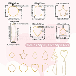48Pcs 12 Styles Tibetan Style Zinc Alloy Pendants&nbsp;FIND-SP0005-05