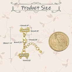 Brass Micro Pave Cubic Zirconia Chain Extender&nbsp;ZIRC-E010-23